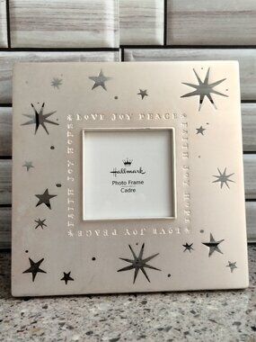 Vintage Metal Square Photo Frame with Star Cutouts